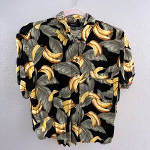 Banana Cropped Button Shirt